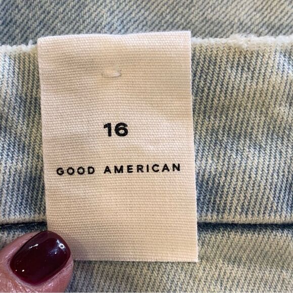 Good American Good Boyfriend Distressed Jeans Denim Women Blue Size 16 - Picture 7 of 12
